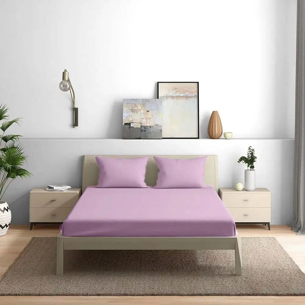 300TC Solid Colour King size Bedsheet with 2pc Pillow Cover - grahsajja
