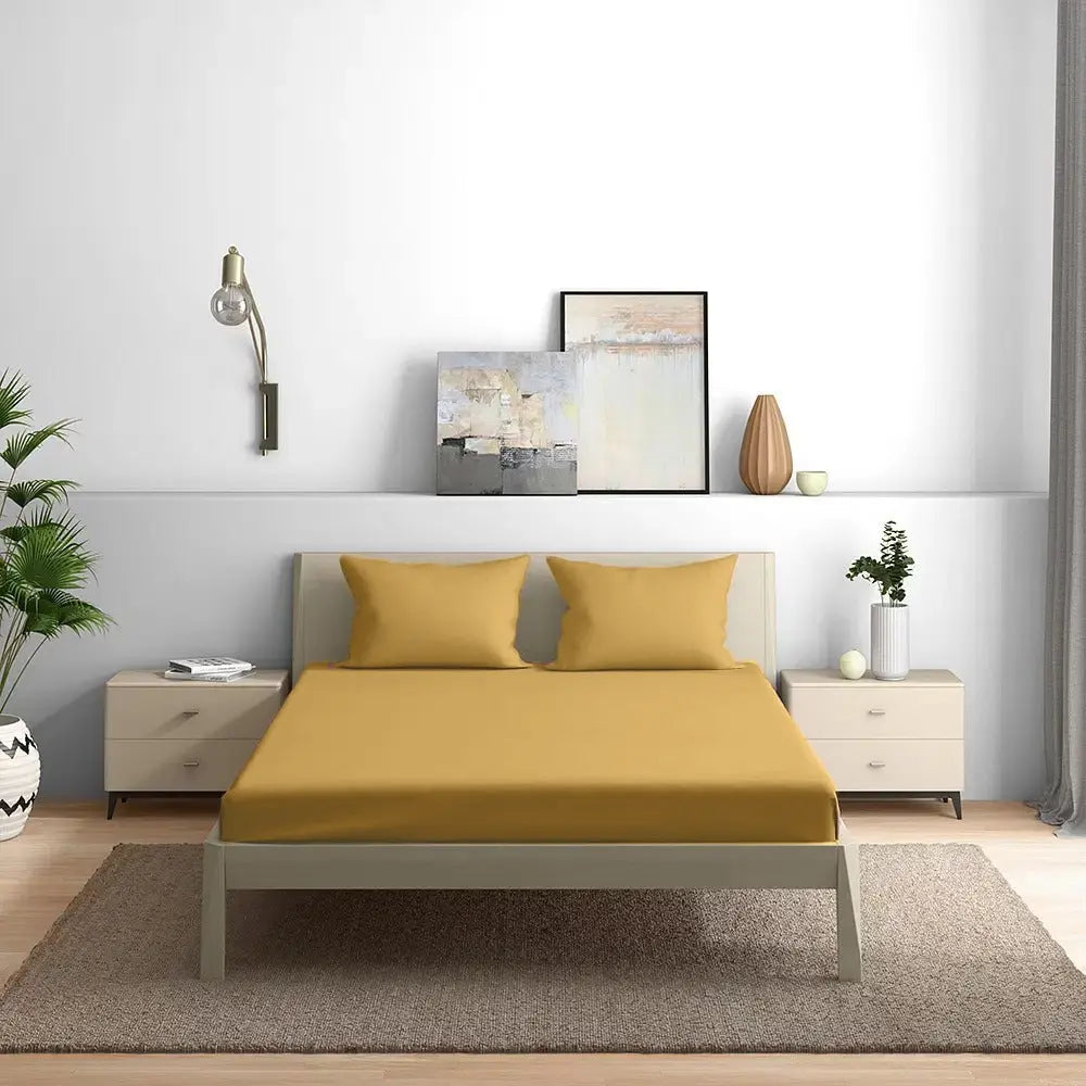 300TC Solid Colour King size Bedsheet with 2pc Pillow Cover - grahsajja