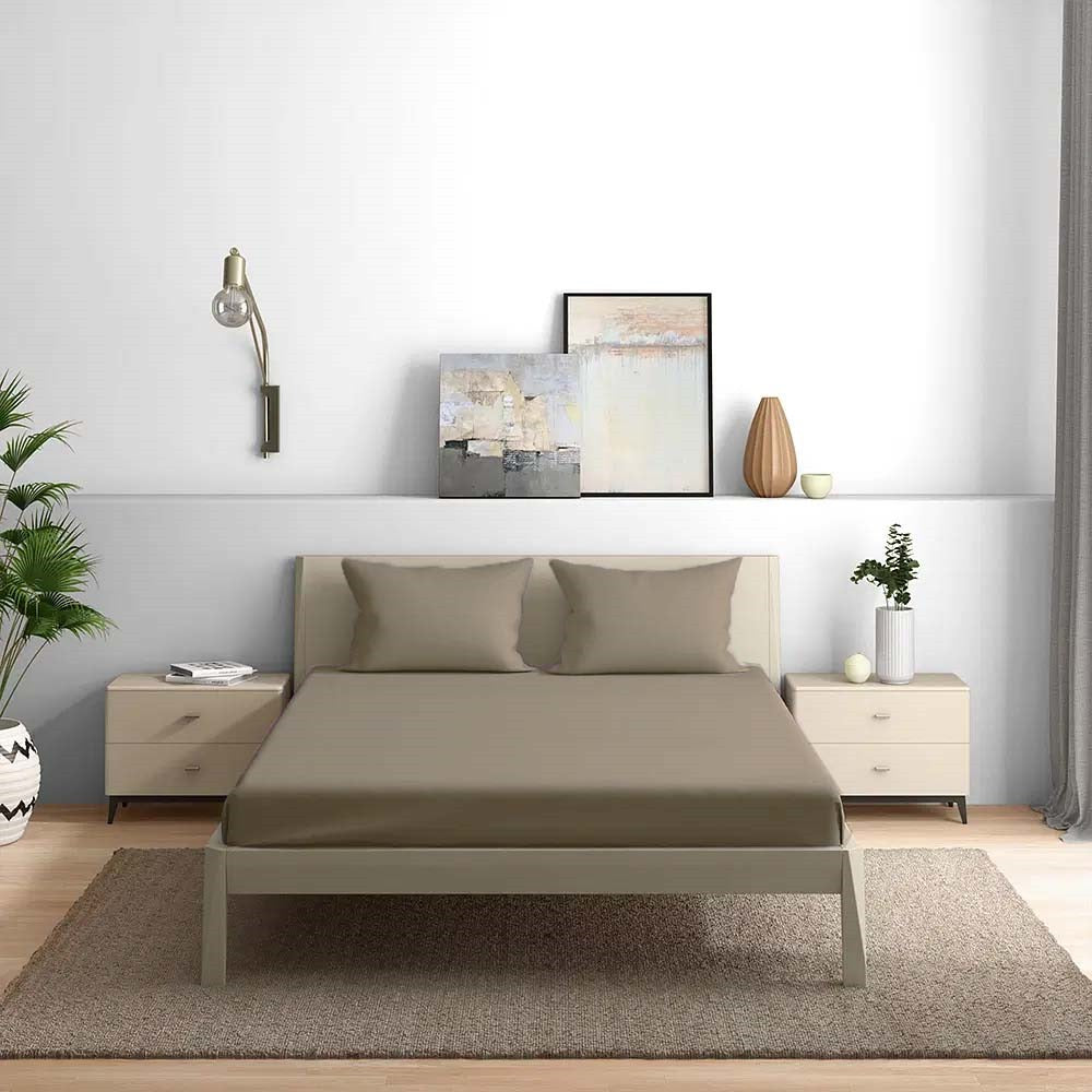 300TC Solid Colour King size Bedsheet with 2pc Pillow Cover - grahsajja