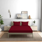 300TC Solid Colour King size Bedsheet with 2pc Pillow Cover - grahsajja