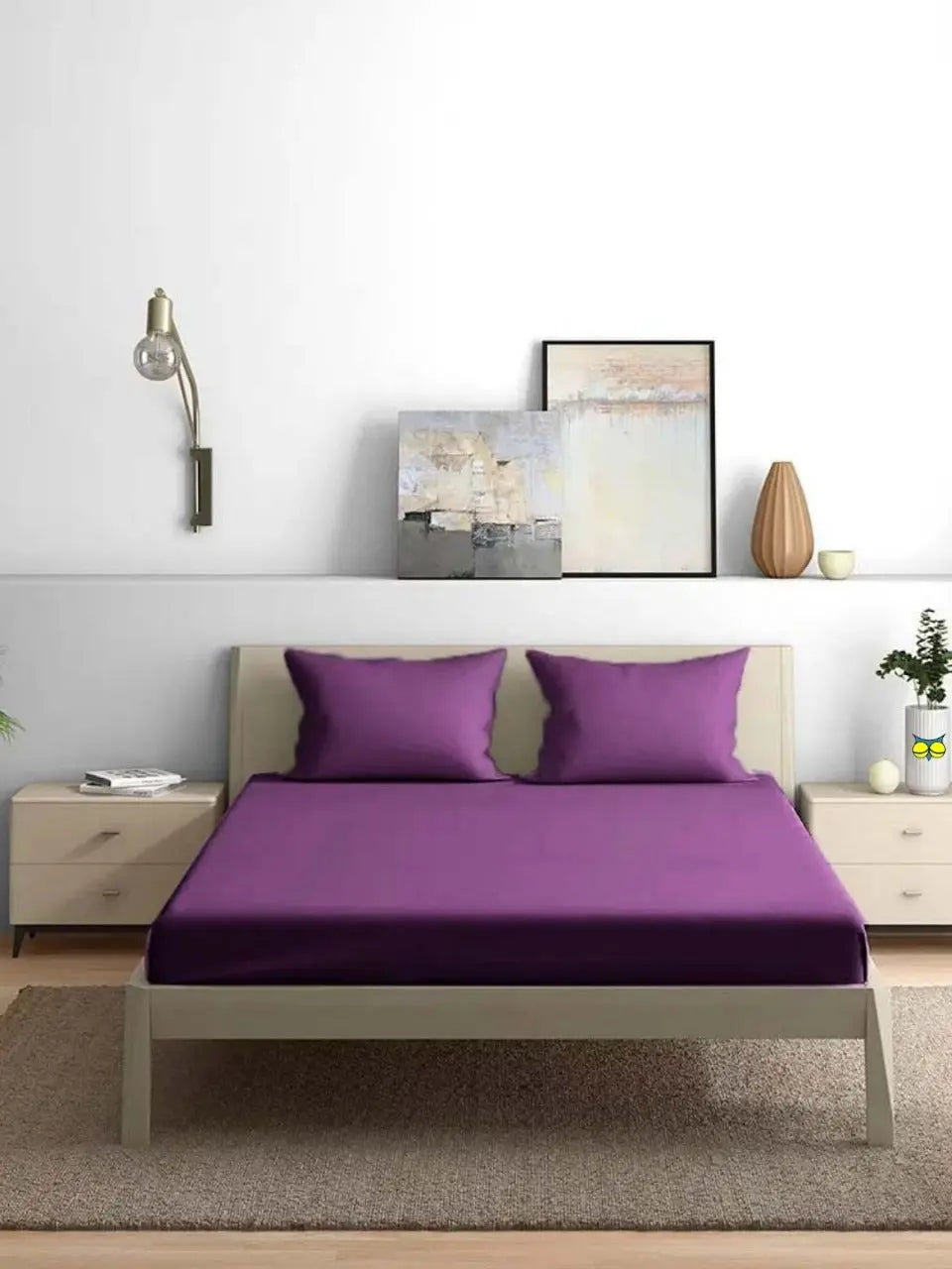 300TC Solid Colour King size Bedsheet with 2pc Pillow Cover - grahsajja