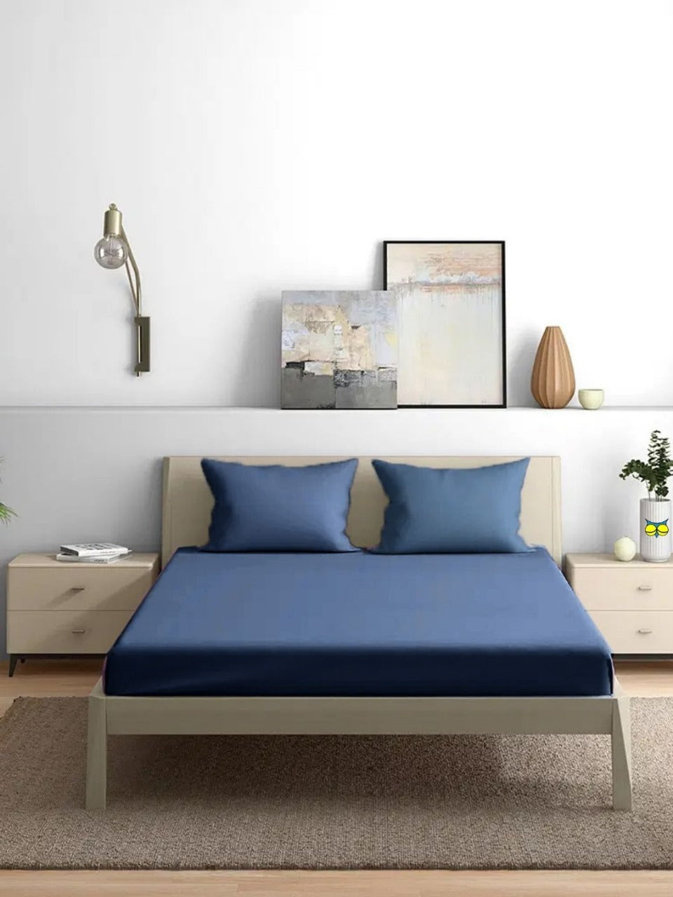 300TC Solid Colour King size Bedsheet with 2pc Pillow Cover - grahsajja