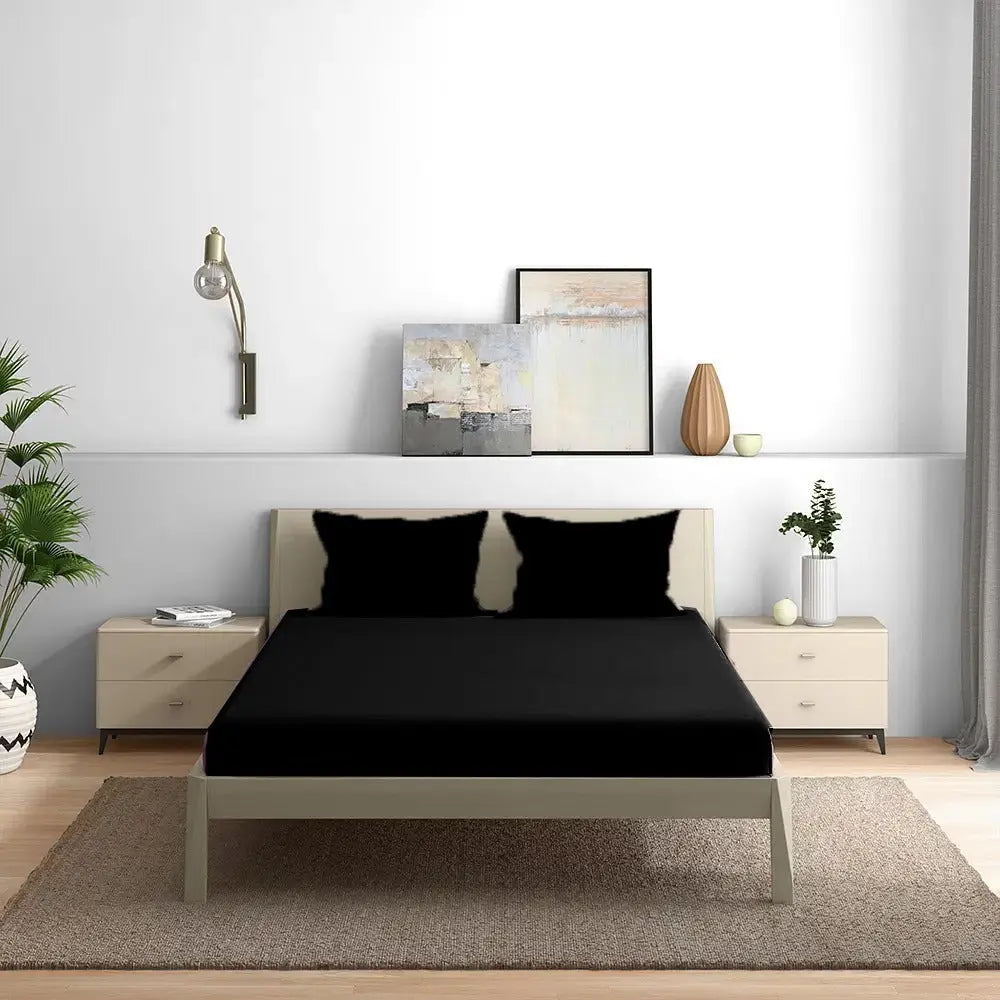 300TC Solid Colour King size Bedsheet with 2pc Pillow Cover - grahsajja