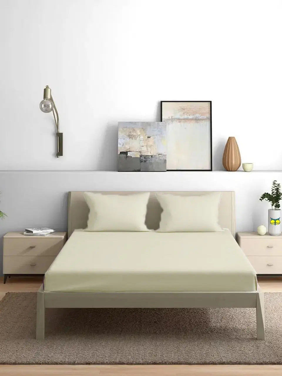 300TC Solid Colour King size Bedsheet with 2pc Pillow Cover - grahsajja