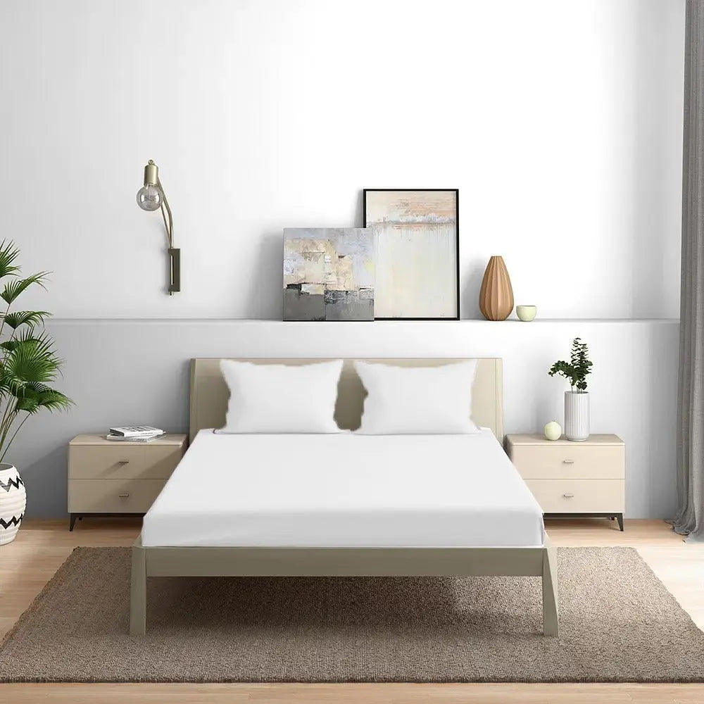 300TC Solid Colour King size Bedsheet with 2pc Pillow Cover - grahsajja