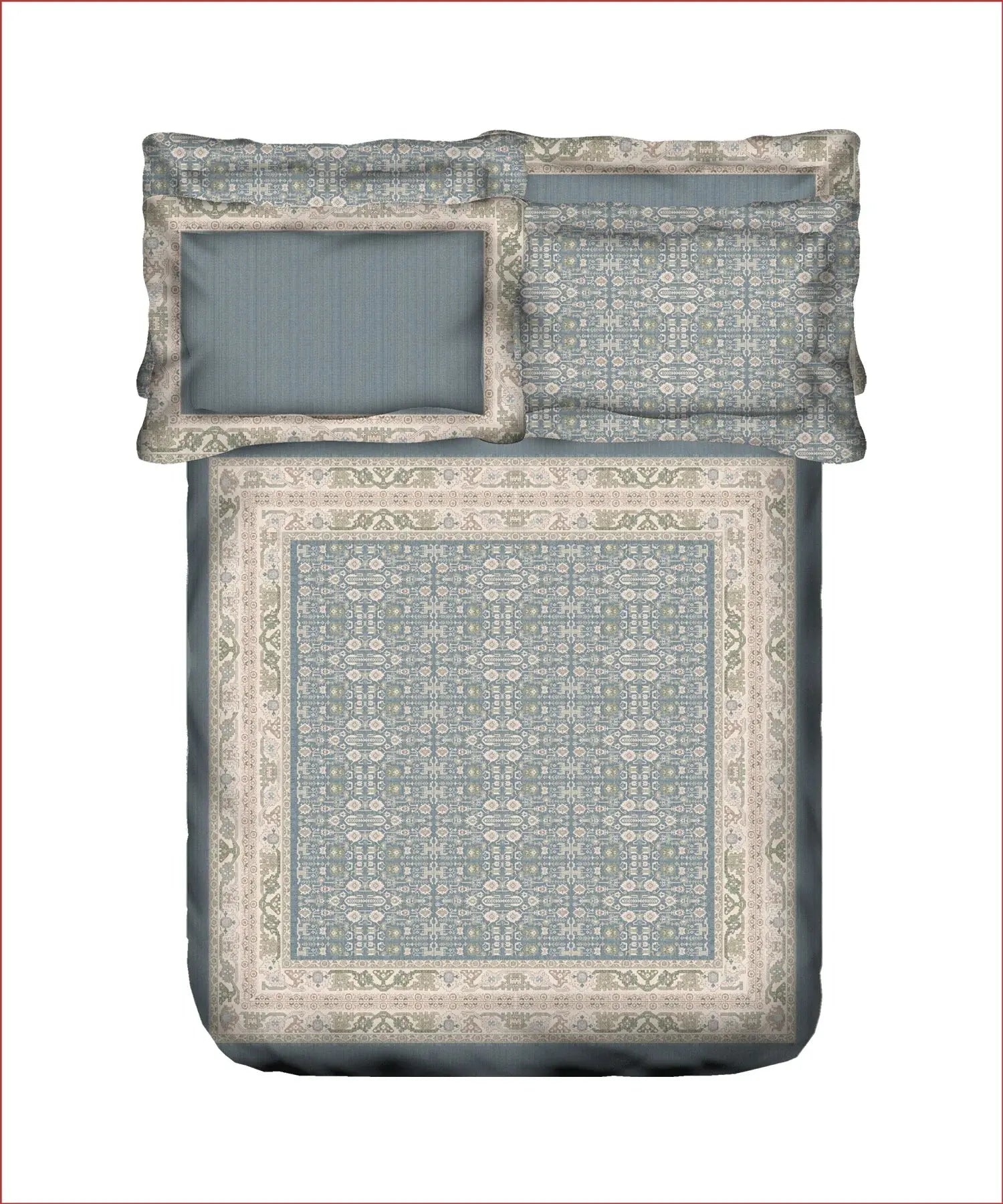 TRIDENT Nectarsoft Elite Collection, King Bedsheet Set, 400TC, 100% Cotton, Azure Trident