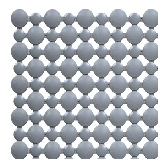 Shower Mat Non Slip for Bathroom, Anti Skid Bathtub Mat (Plastic Stripped- Rubber Base, 39cm x 83cm)- Grey - grahsajja