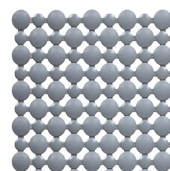 Shower Mat Non Slip for Bathroom, Anti Skid Bathtub Mat (Plastic Stripped- Rubber Base, 39cm x 83cm)- Grey - grahsajja