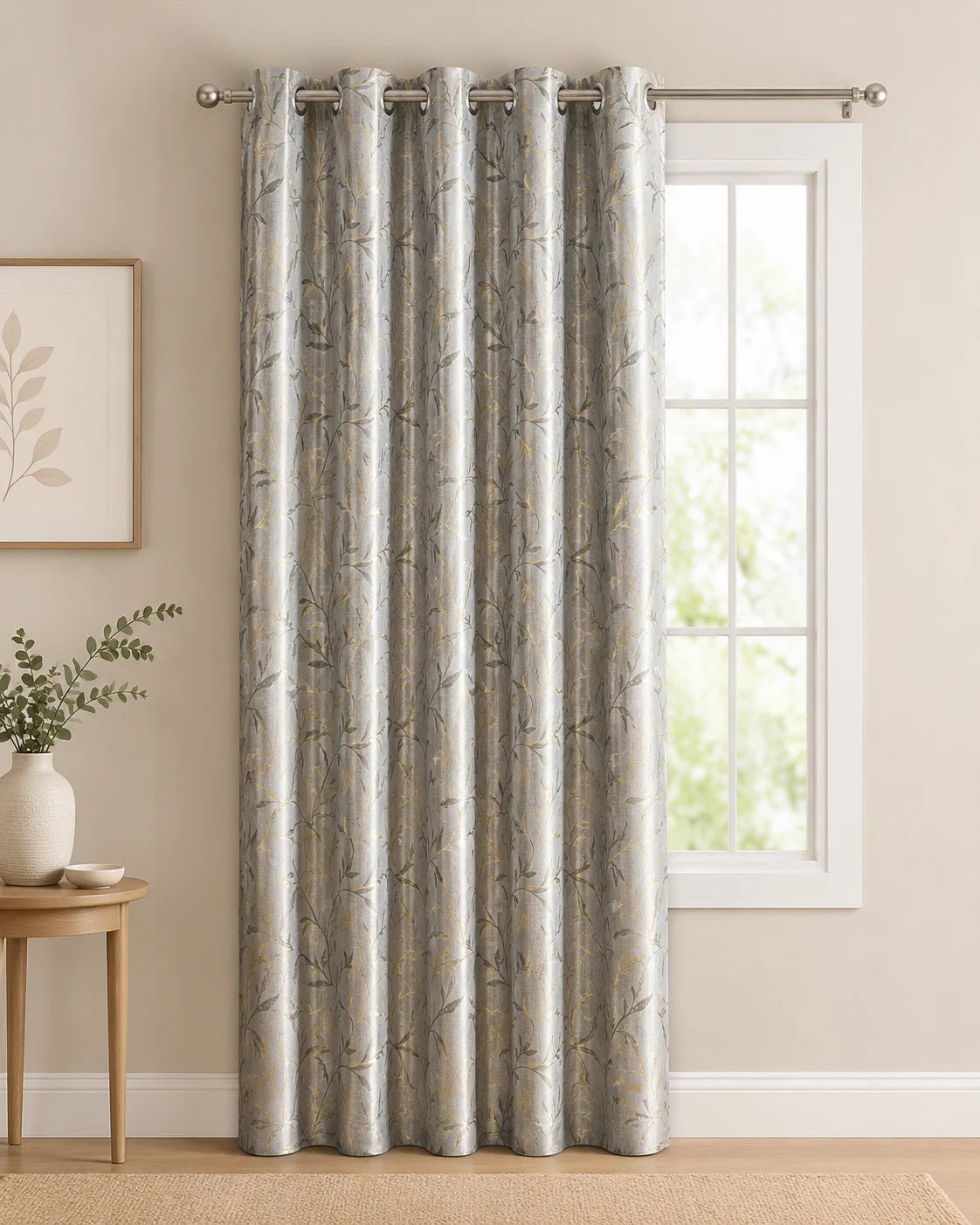 Gold  Leaf Curtain | Grahsajja | Polyester | 48 Inch Width