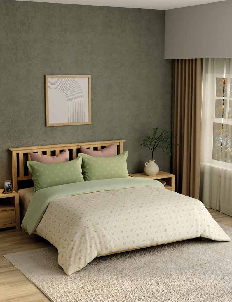 Portico New York Cadence 250 TC 100% Cotton Health Pro Printed Super King Bedsheet with 2 Pillow Cover Portico