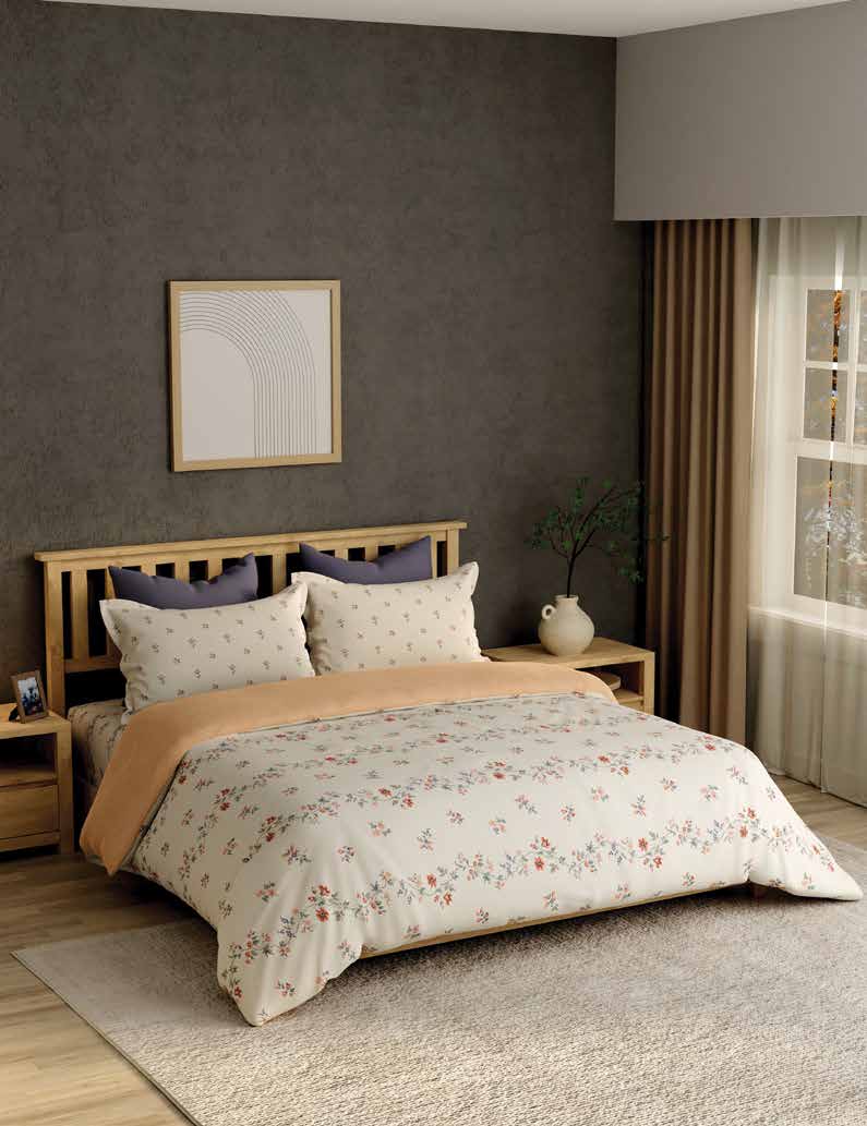 Portico Cadence 250TC Super King Cotton Bedsheet AW2025 - Pillow Cover View