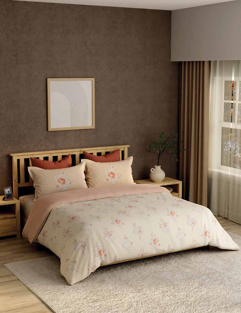 Portico New York Cadence 250 TC 100% Cotton Health Pro Printed Super King Bedsheet with 2 Pillow Cover