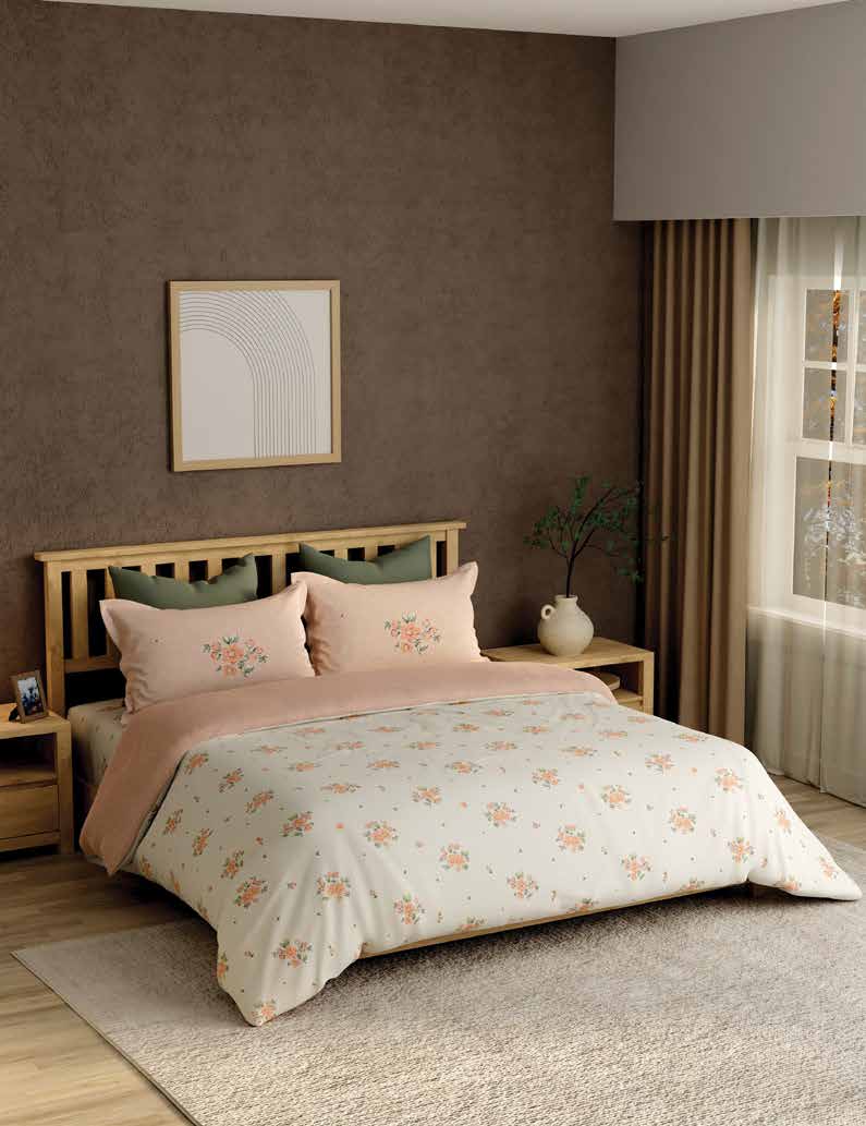 Portico Cadence 250TC Super King Cotton Bedsheet AW2025 - 9000032 Side View