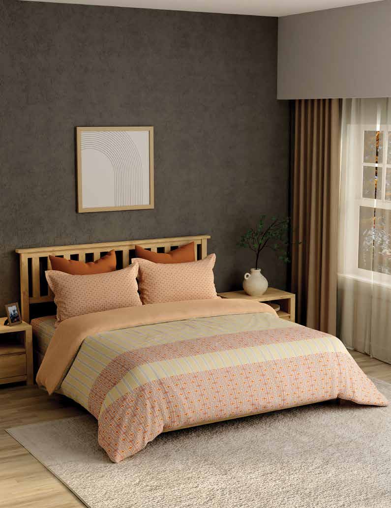 Portico New York Cadence 250 TC 100% Cotton Health Pro Printed Super King Bedsheet with 2 Pillow Cover Portico