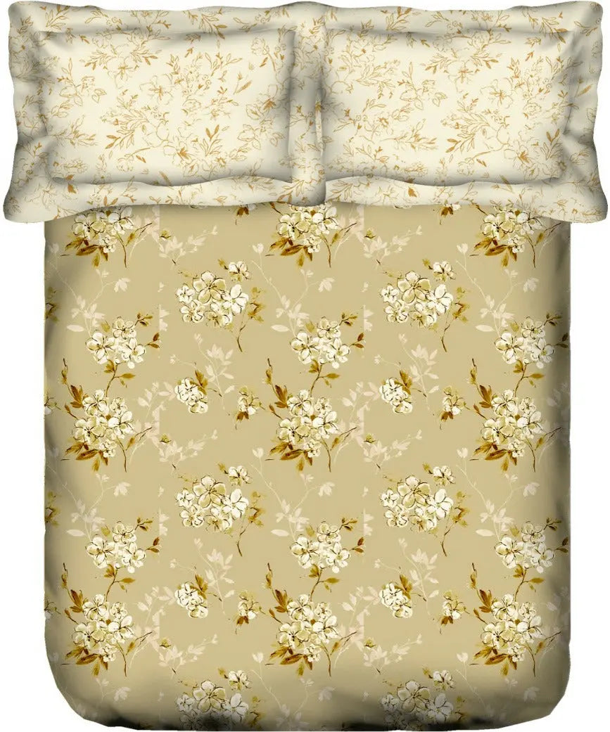 PPORTICO Whispering Tales Multicolour Cotton Super King Bedsheet Set - 274x274cm - 3Pcs - grahsajja