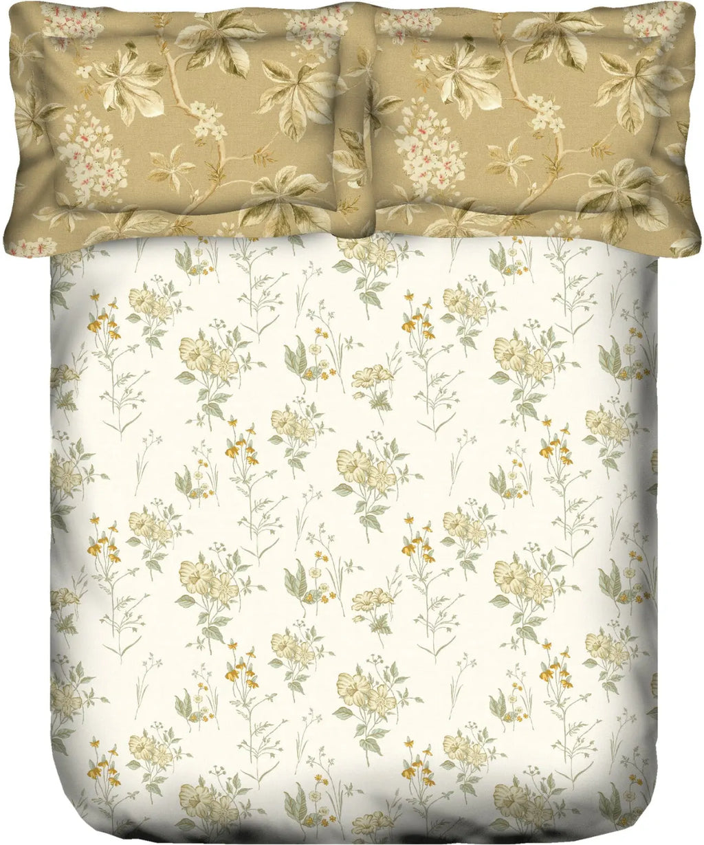 PPORTICO Whispering Tales Multicolour Cotton Super King Bedsheet Set - 274x274cm - 3Pcs - grahsajja