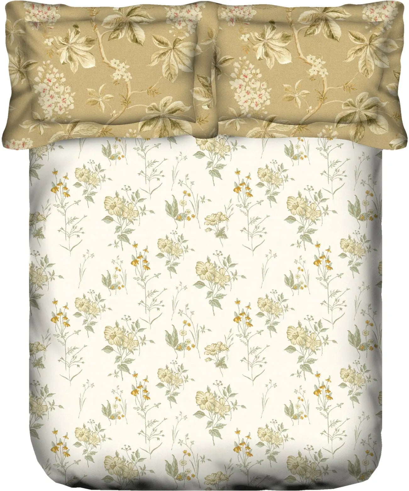 PPORTICO Whispering Tales Multicolour Cotton Super King Bedsheet Set - 274x274cm - 3Pcs - grahsajja