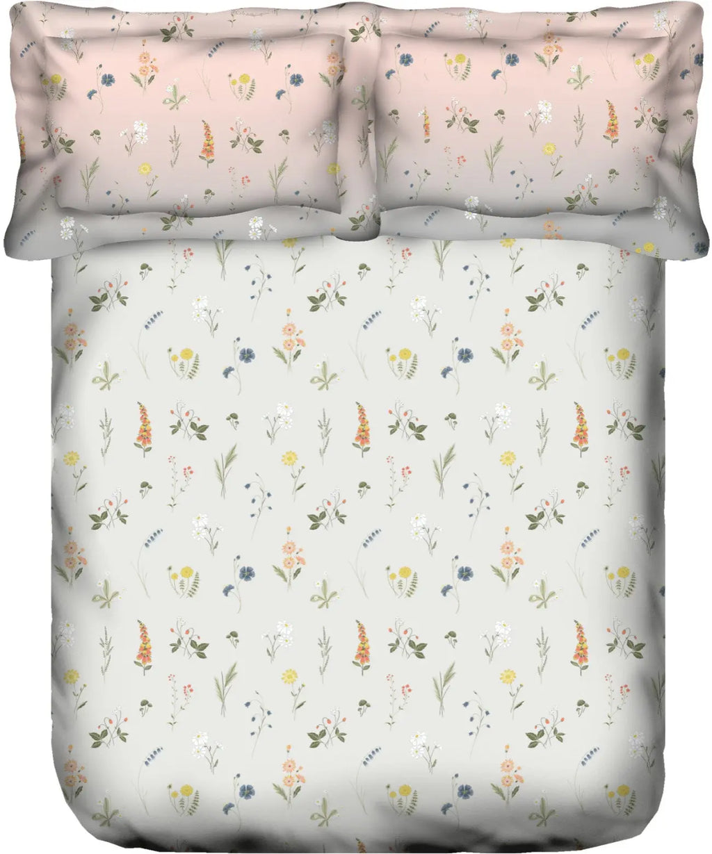 PPORTICO Whispering Tales Multicolour Cotton Super King Bedsheet Set - 274x274cm - 3Pcs - grahsajja