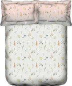 PPORTICO Whispering Tales Multicolour Cotton Super King Bedsheet Set - 274x274cm - 3Pcs - grahsajja