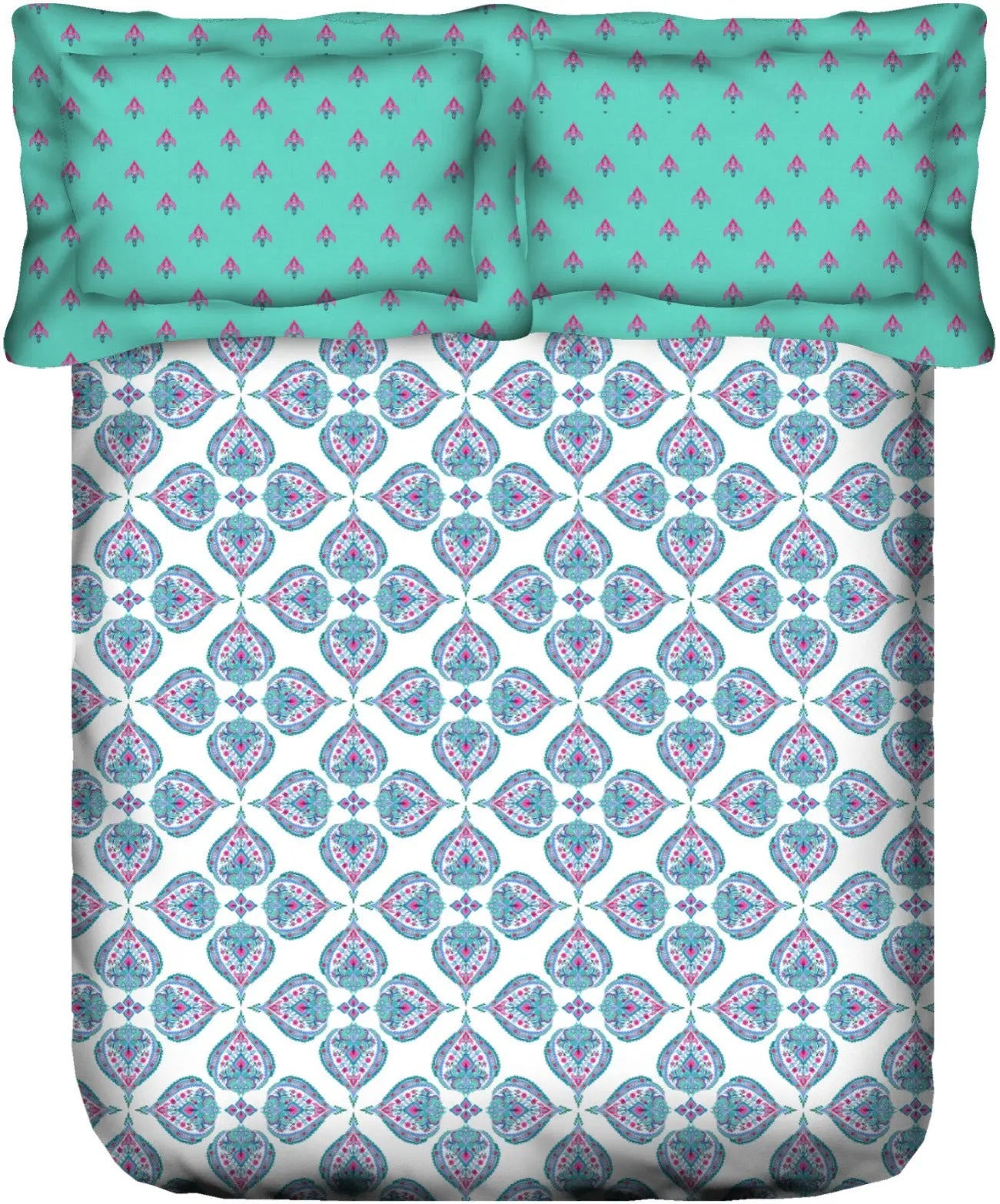 PORTICO MARVELLA Cotton 144TC Printed 3Pcs Bedsheet - grahsajja
