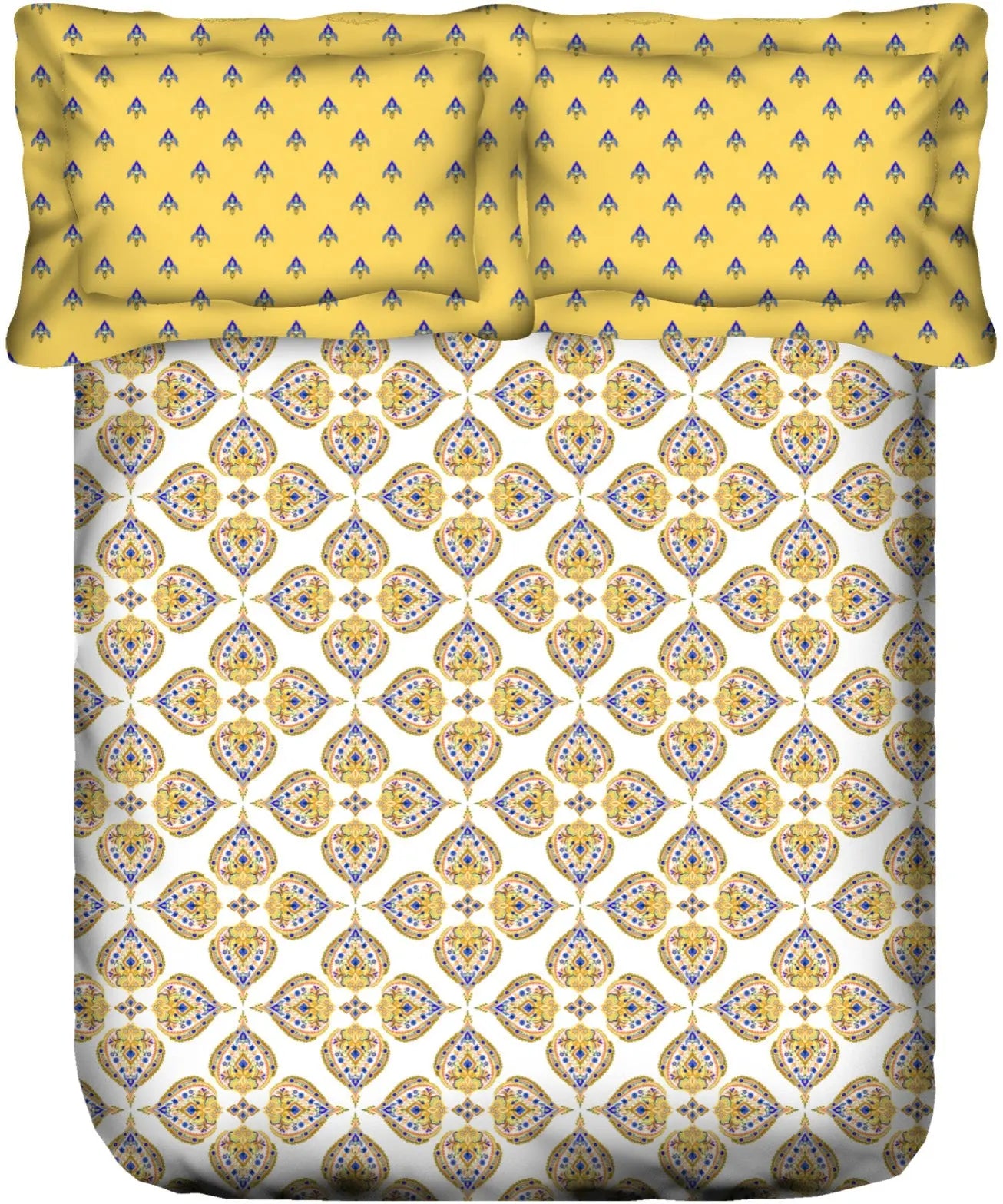 PORTICO MARVELLA Cotton 144TC Printed 3Pcs Bedsheet - grahsajja