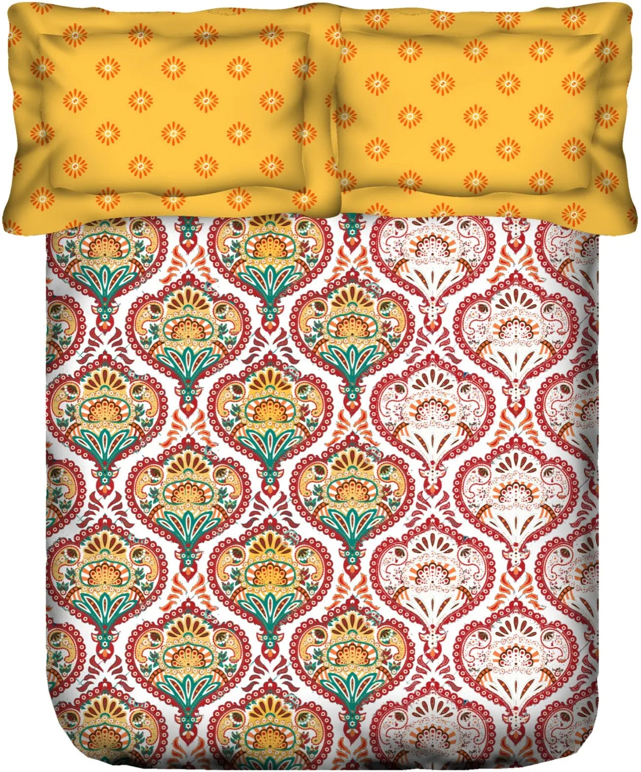 PORTICO MARVELLA Cotton 144TC Printed 3Pcs Bedsheet Set - grahsajja