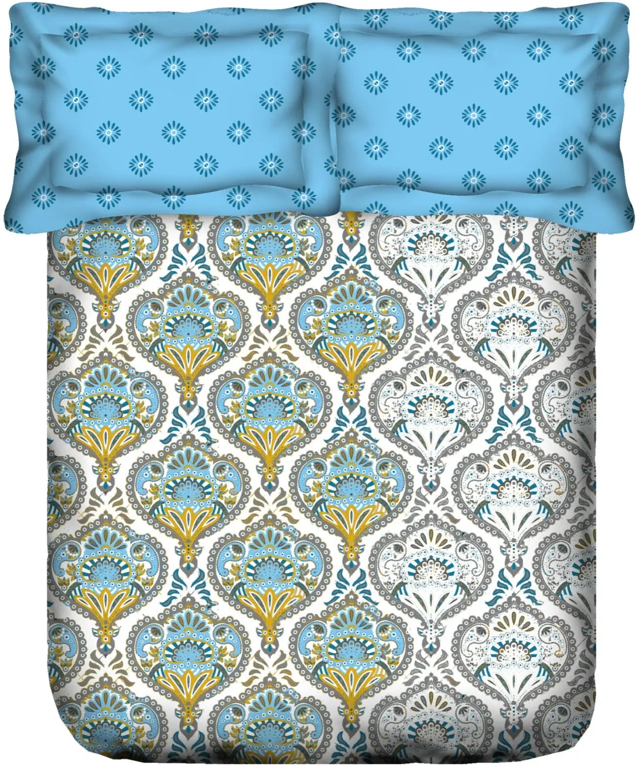 PORTICO MARVELLA Cotton 144TC Printed 3Pcs Bedsheet Set - grahsajja