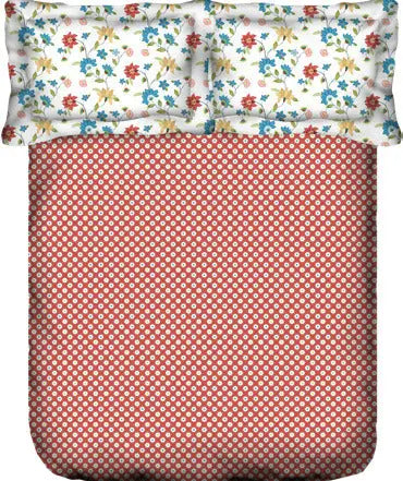 PORTICO MARVELLA Cotton 144TC Printed 3Pcs Bedsheet King Size - grahsajja