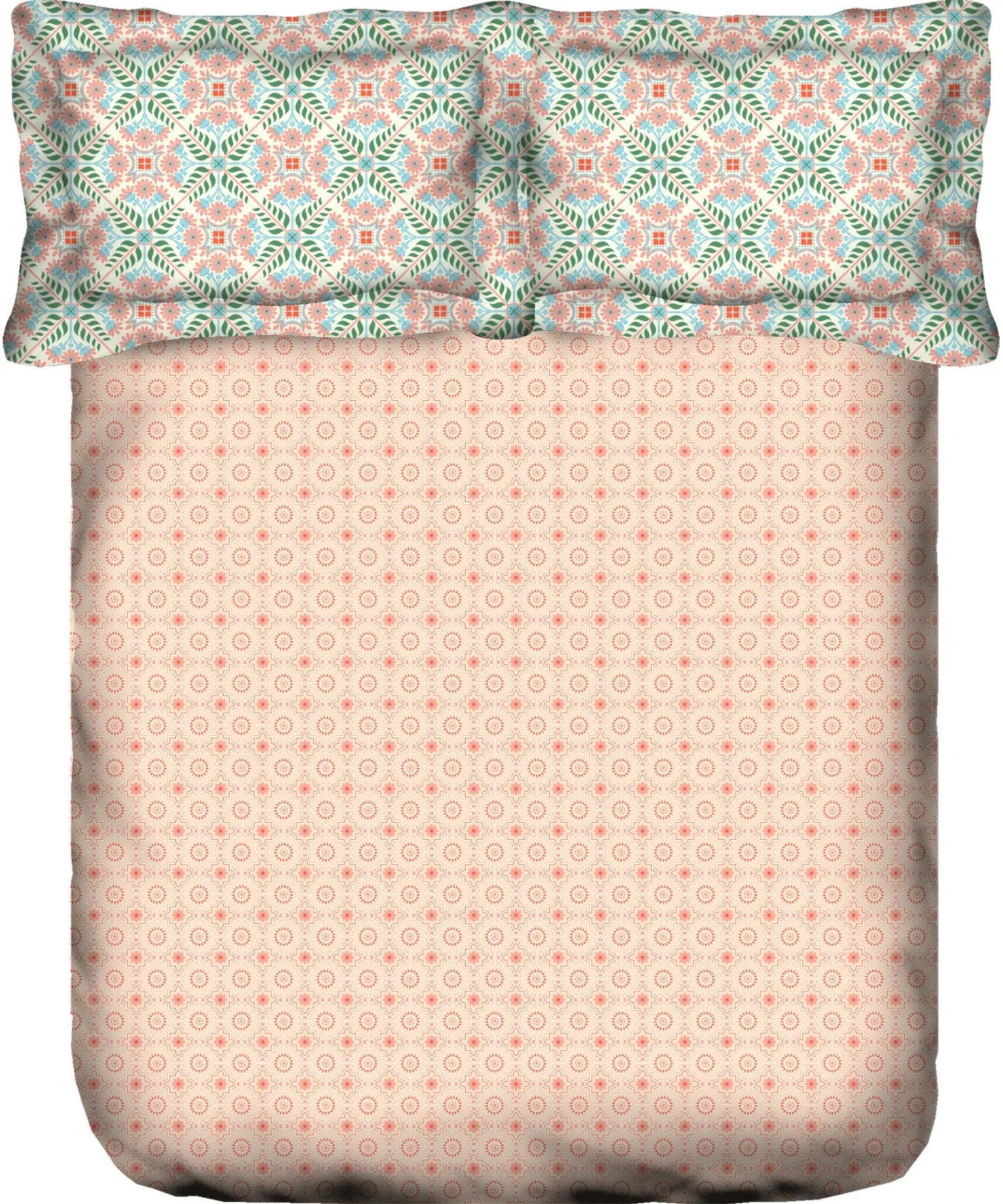 PORTICO MARVELLA Cotton 144TC Printed 3Pcs Bedsheet King Size - grahsajja