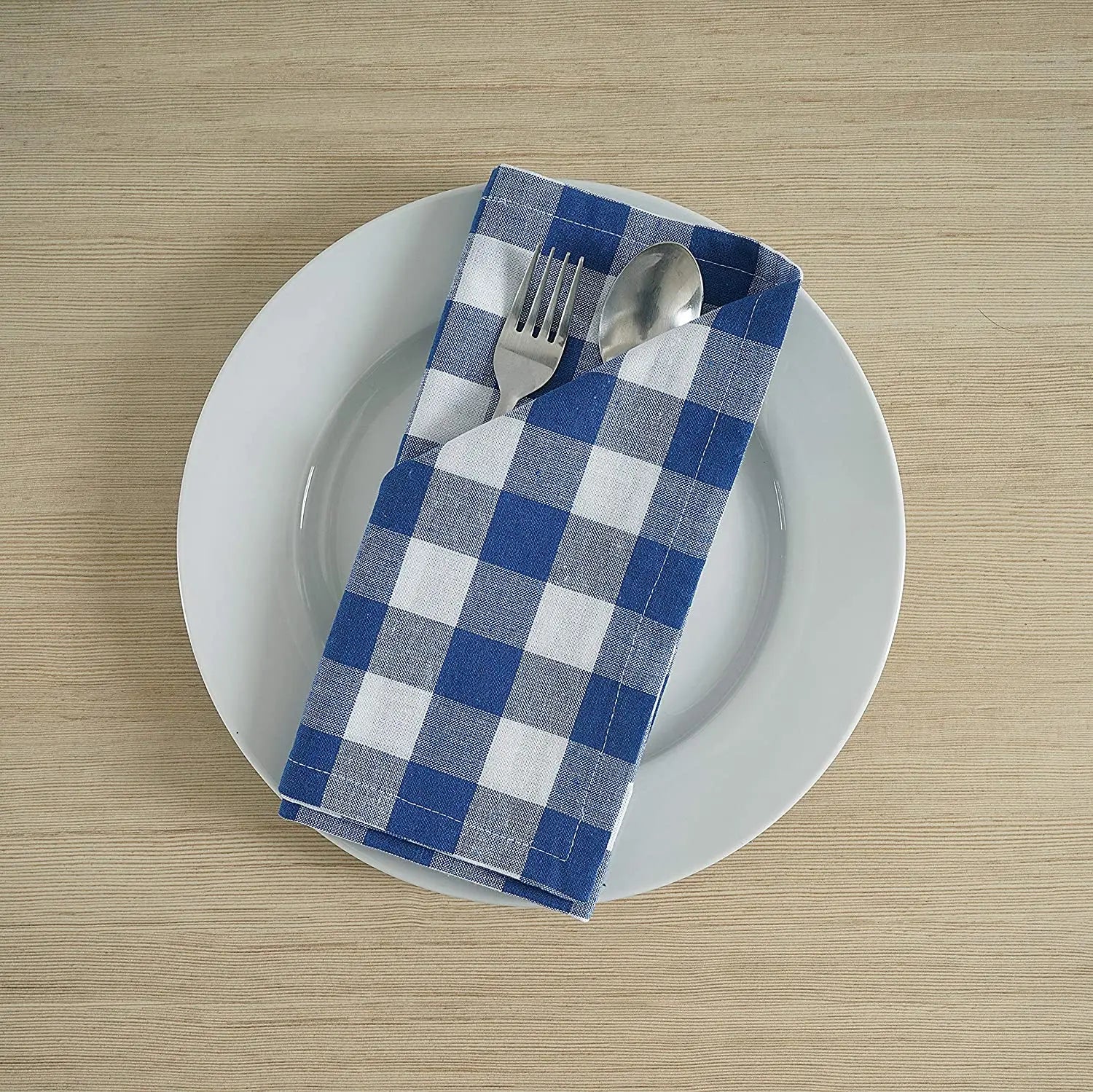Gingham Table Napkin 45×45 cm Set of 12Pcs - grahsajja