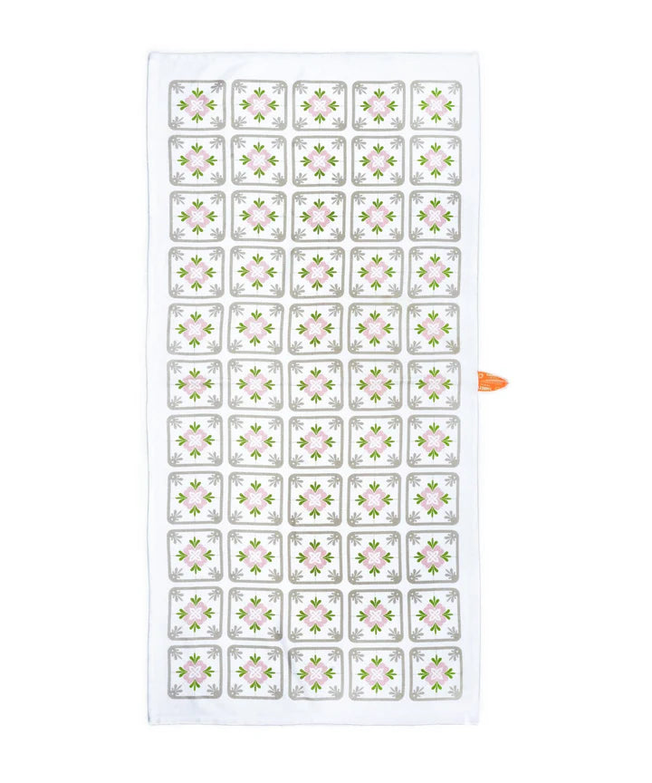 Doctor Towel Floral Tiles Bamboo Bath Towel 70 cm X 140 cm - grahsajja