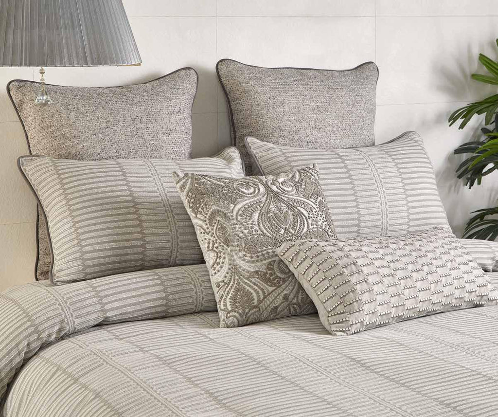 Anna Simona - Oracle 7 Pcs Grey Linen Duvet Ensemble Set