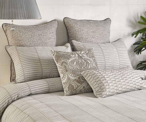 Anna Simona - Oracle 7 Pcs Grey Linen Duvet Ensemble Set
