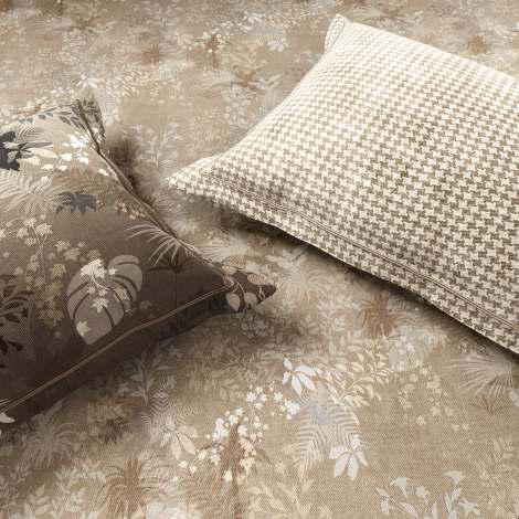 Spaces The Luxe Edit 100% Cotton 350 TC Sateen Botanic Large Bedsheet with 4 Pillow Covers, NORA LUMINOUS REVERIE Cement