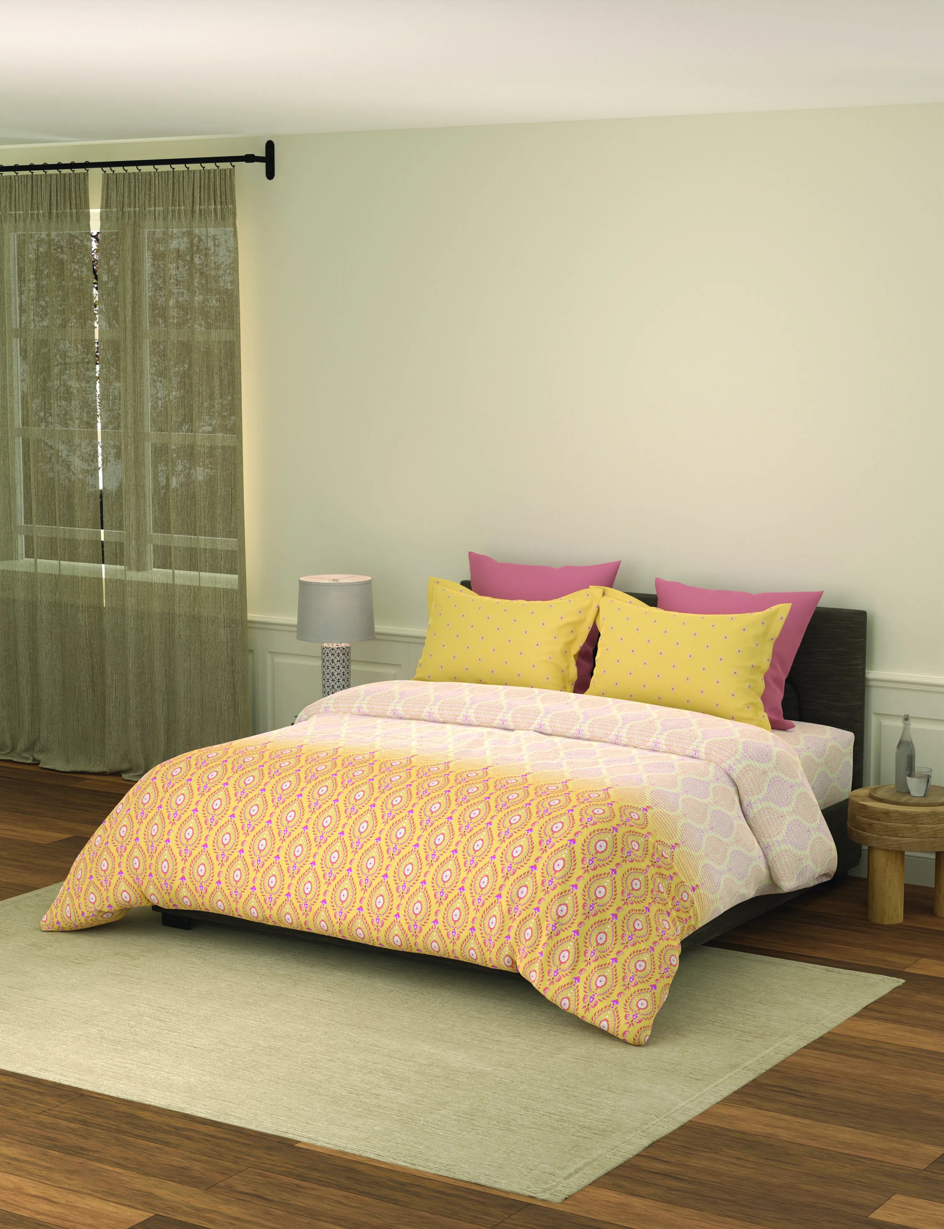 Portico New York Royale  100% Cotton Health Pro Printed Super King Bedsheet with 2Pillow Cover SS2026 9100244
