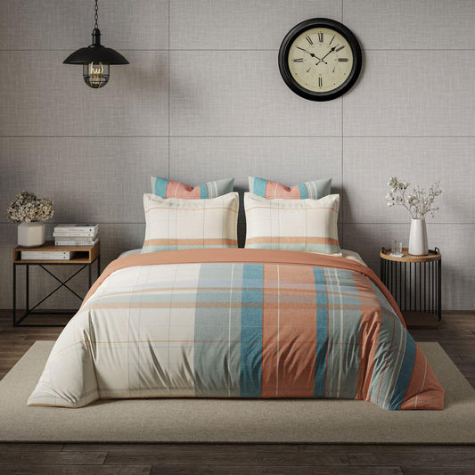 Ddecor Live Beautiful King Size Bedsheet with 4Pc Pillow Covers DEBONAIR | COPPER TAN - grahsajja