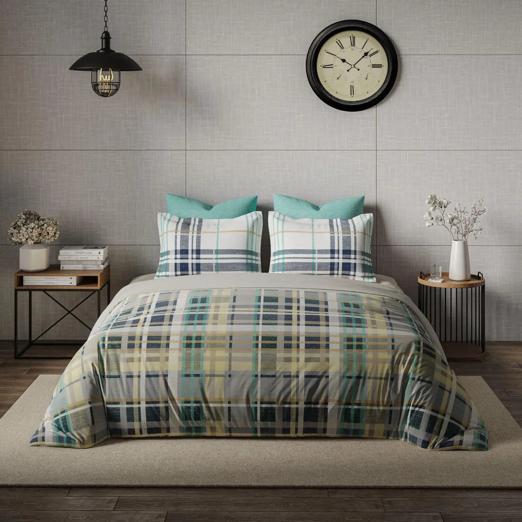 Ddecor Live Beautiful King Size Bedsheet with 4Pc Pillow Covers ETERNIA | BLUE TINT - grahsajja