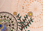 Spaces Shubha 100% Cotton 300 TC Sateen Botanic Large Bedsheet with 2 Pillow Covers, Madhubani