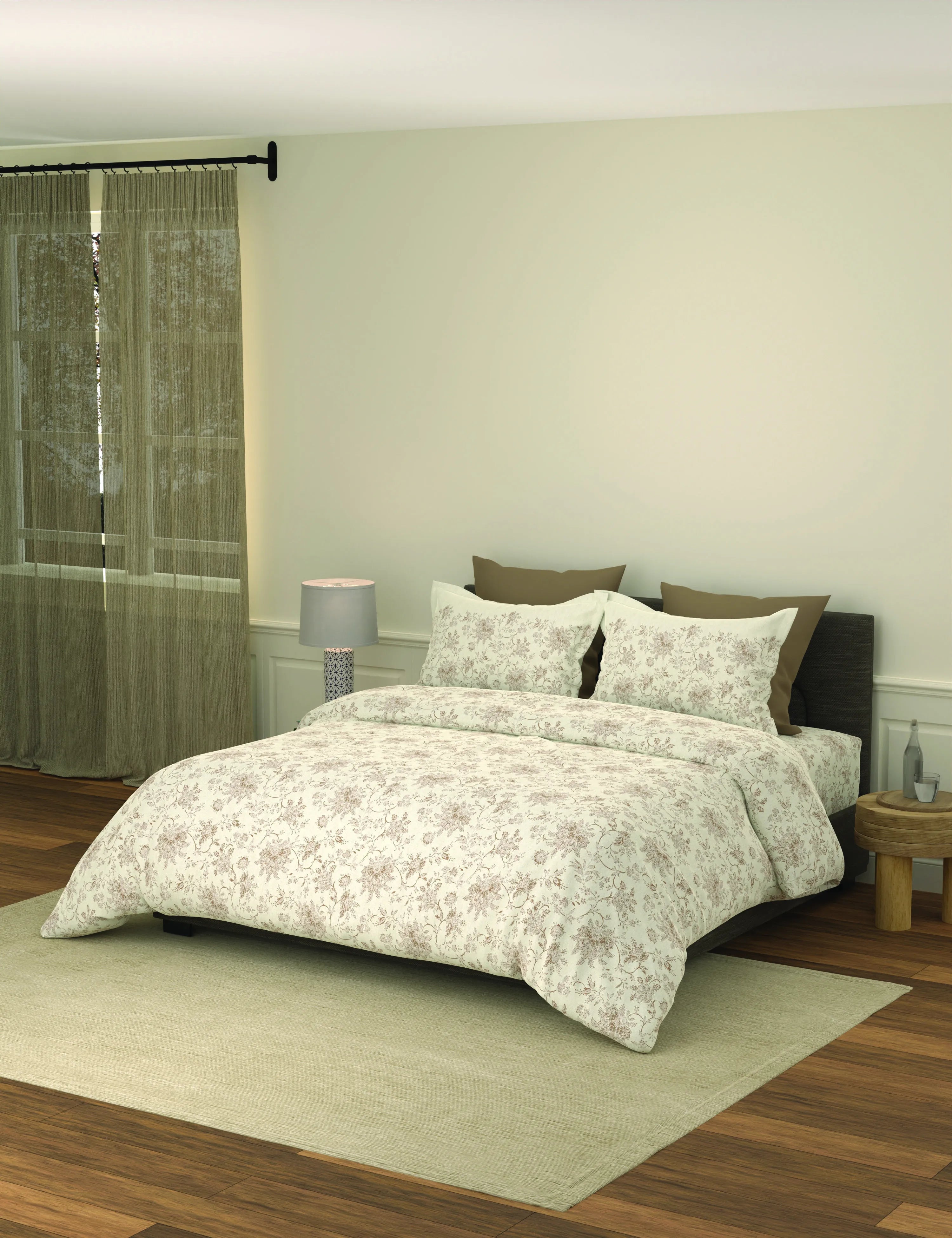Portico New York Royale  100% Cotton Health Pro Printed Super King Bedsheet with 2Pillow Cover SS2026 9100243