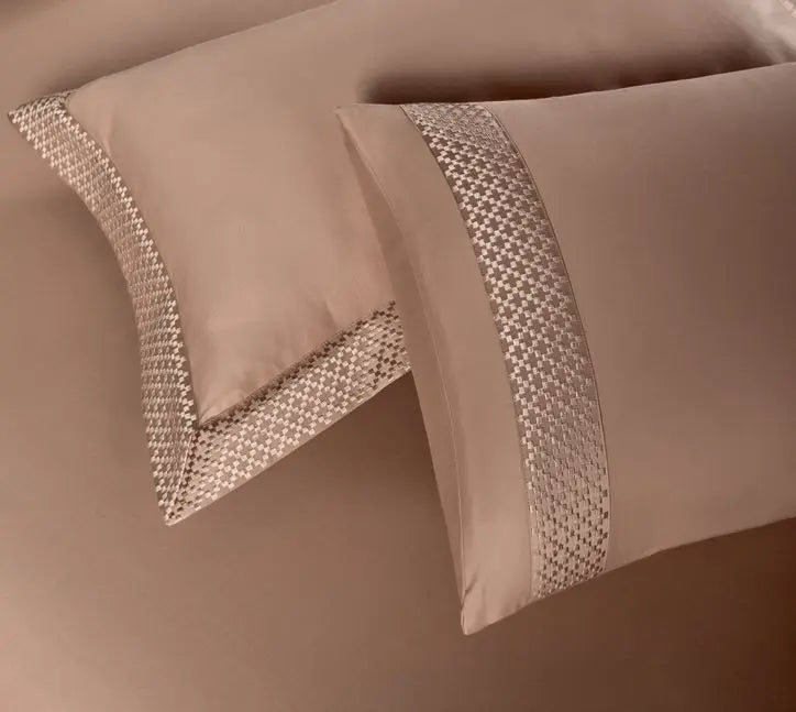 Ddecor Beautiful Living | Luxor Collection 1pc king Size Bedsheet and 4PC Pillow Cover 800TC LATTE - grahsajja