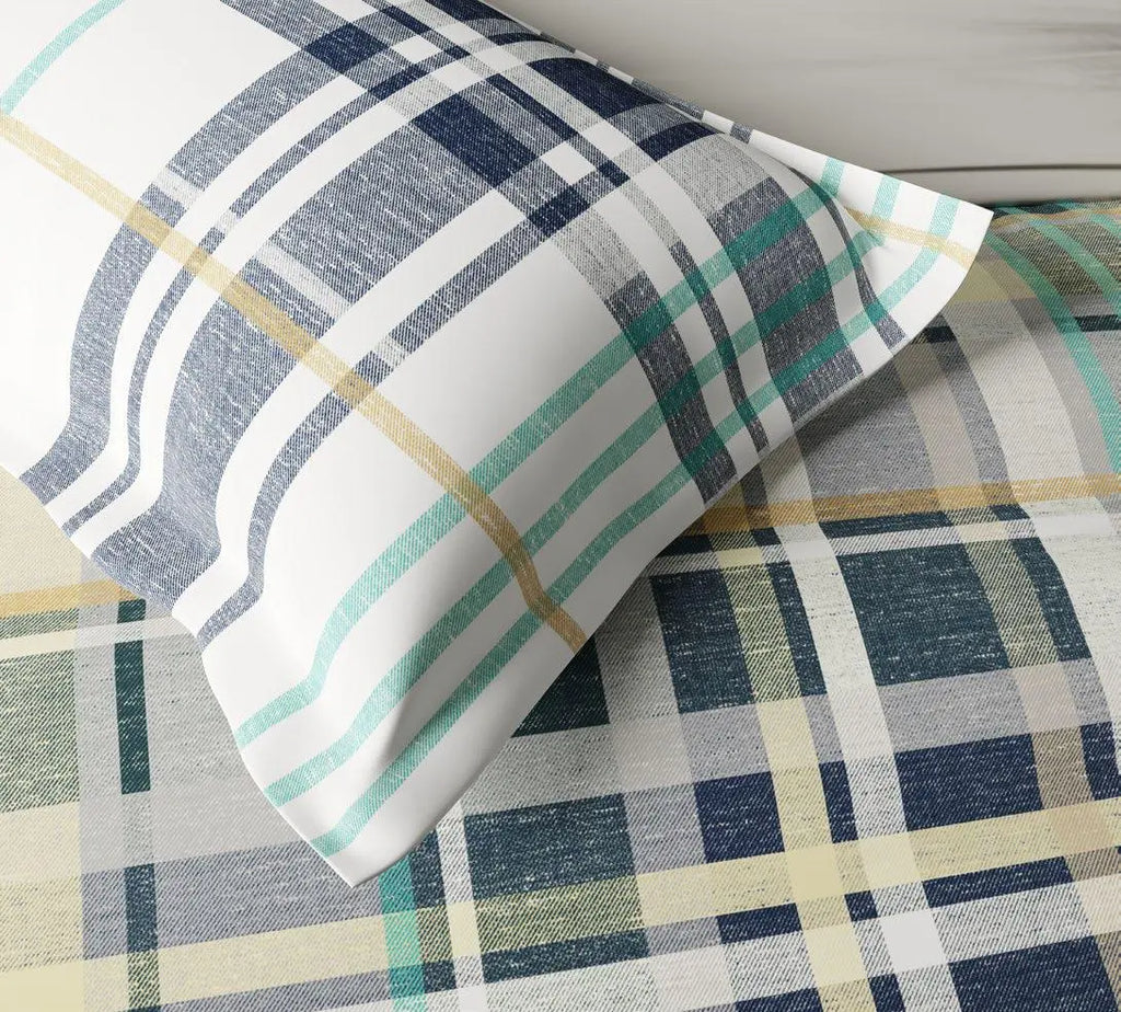 Ddecor Live Beautiful King Size Bedsheet with 4Pc Pillow Covers ETERNIA | BLUE TINT - grahsajja