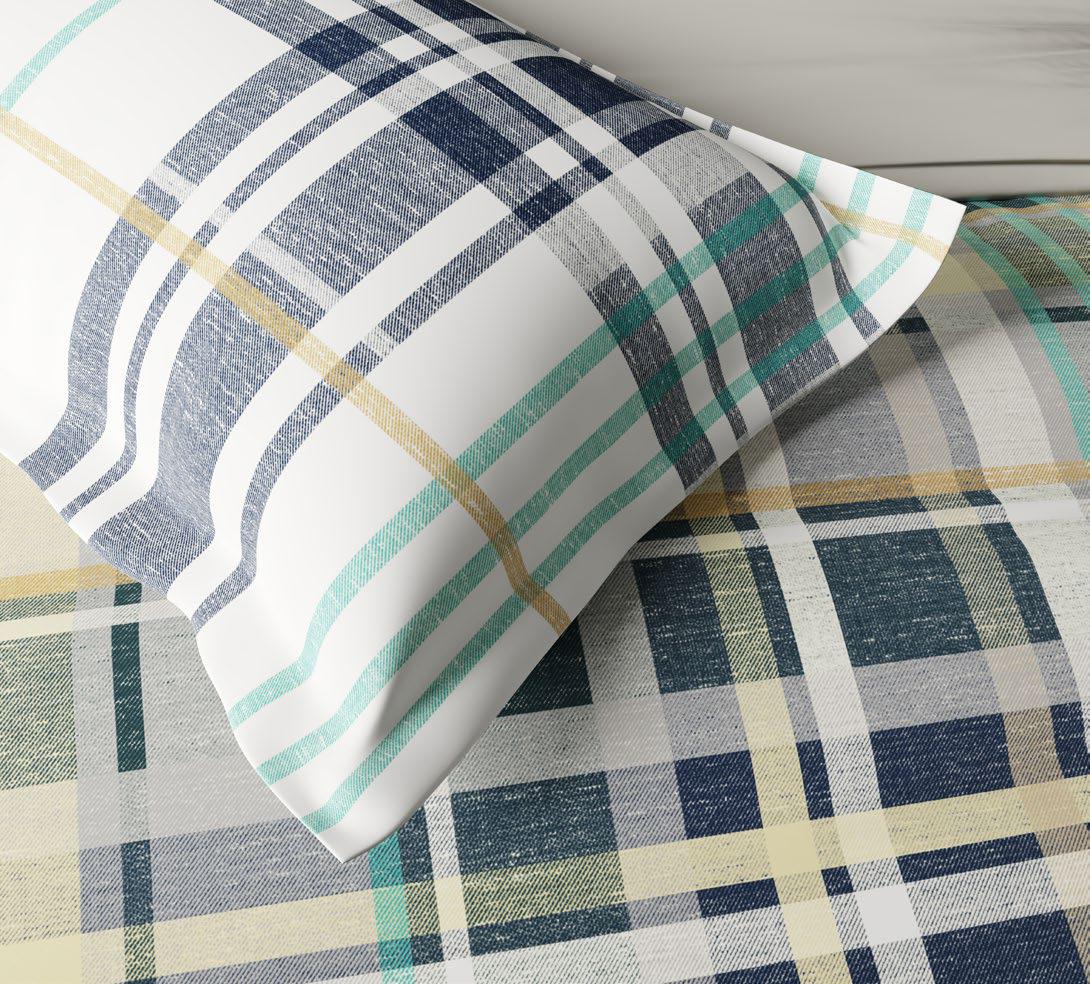 Ddecor Live Beautiful King Size Bedsheet with 4Pc Pillow Covers ETERNIA | BLUE TINT - grahsajja