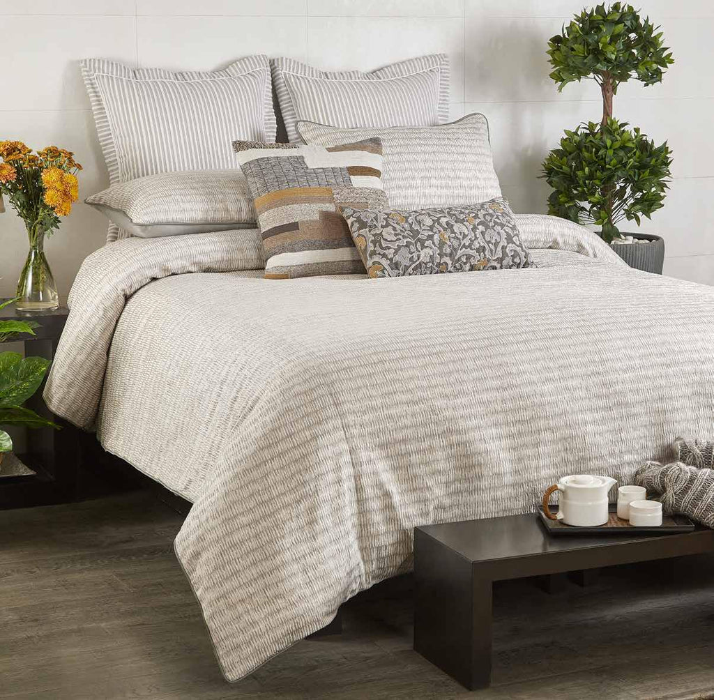 Anna Simona - Realm 7 Pcs Cotton Grey Duvet Ensemble Set