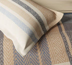 Ddecor Live Beautiful King Size Bedsheet with 4Pc Pillow Covers SLEEK CHECKS | RIVERSIDE BLUE - grahsajja