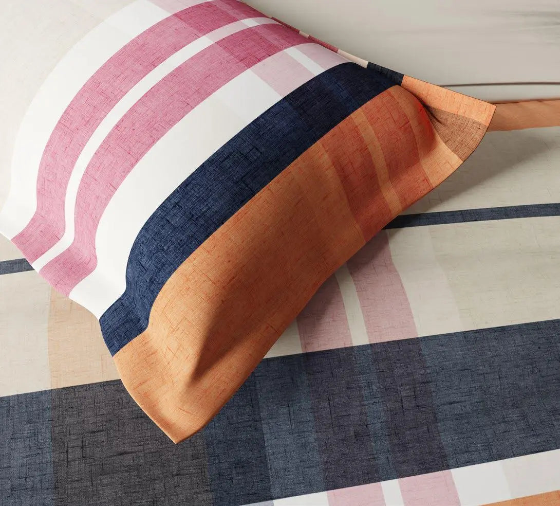 Ddecor Live Beautiful King Size Bedsheet with 4Pc Pillow Covers RADIATE | ORANGE CHIFFON - grahsajja