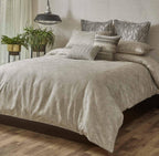 Anna Simona - Treaty 7 Pcs Cotton & Velvet Duvet Ensemble Set (Silver)