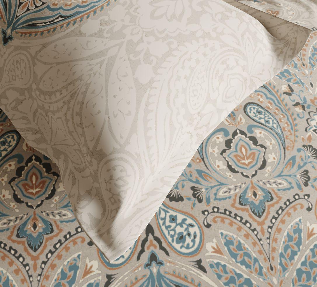 Ddecor Live Beautiful King Size Bedsheet with 4Pc Pillow Covers PAISLEY | SILVER BIRCH - grahsajja