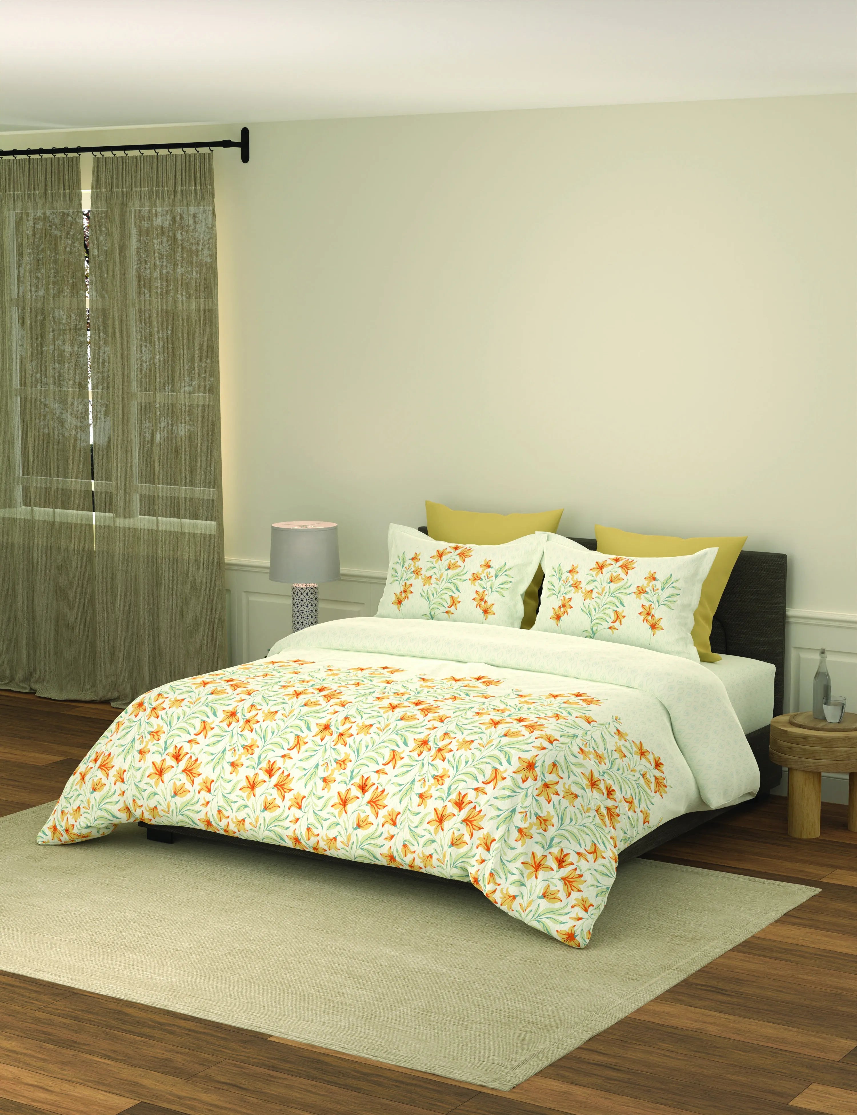 Portico New York Royale  100% Cotton Health Pro Printed Super King Bedsheet with 2Pillow Cover SS2026 9100250