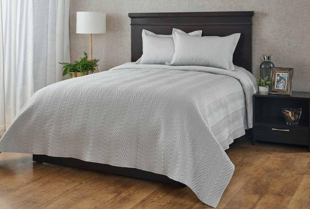 Anna Simona Helm Bedspread 400 TC Cotton Satin Silver