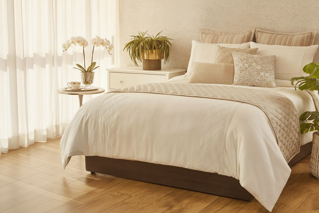 Off white bedding 